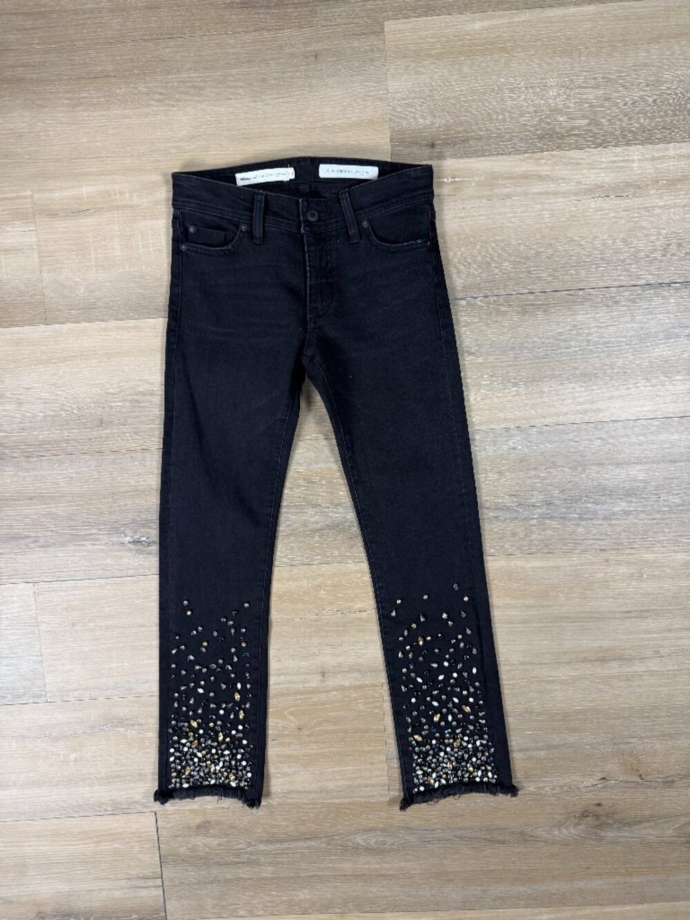 Pilcro and the Letterpress Black Slim Straight Jeweled Jeans | 25